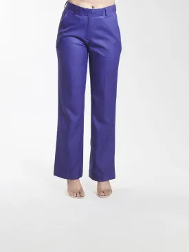 Regular Fit Mid Waist Trouser - Royal Blue