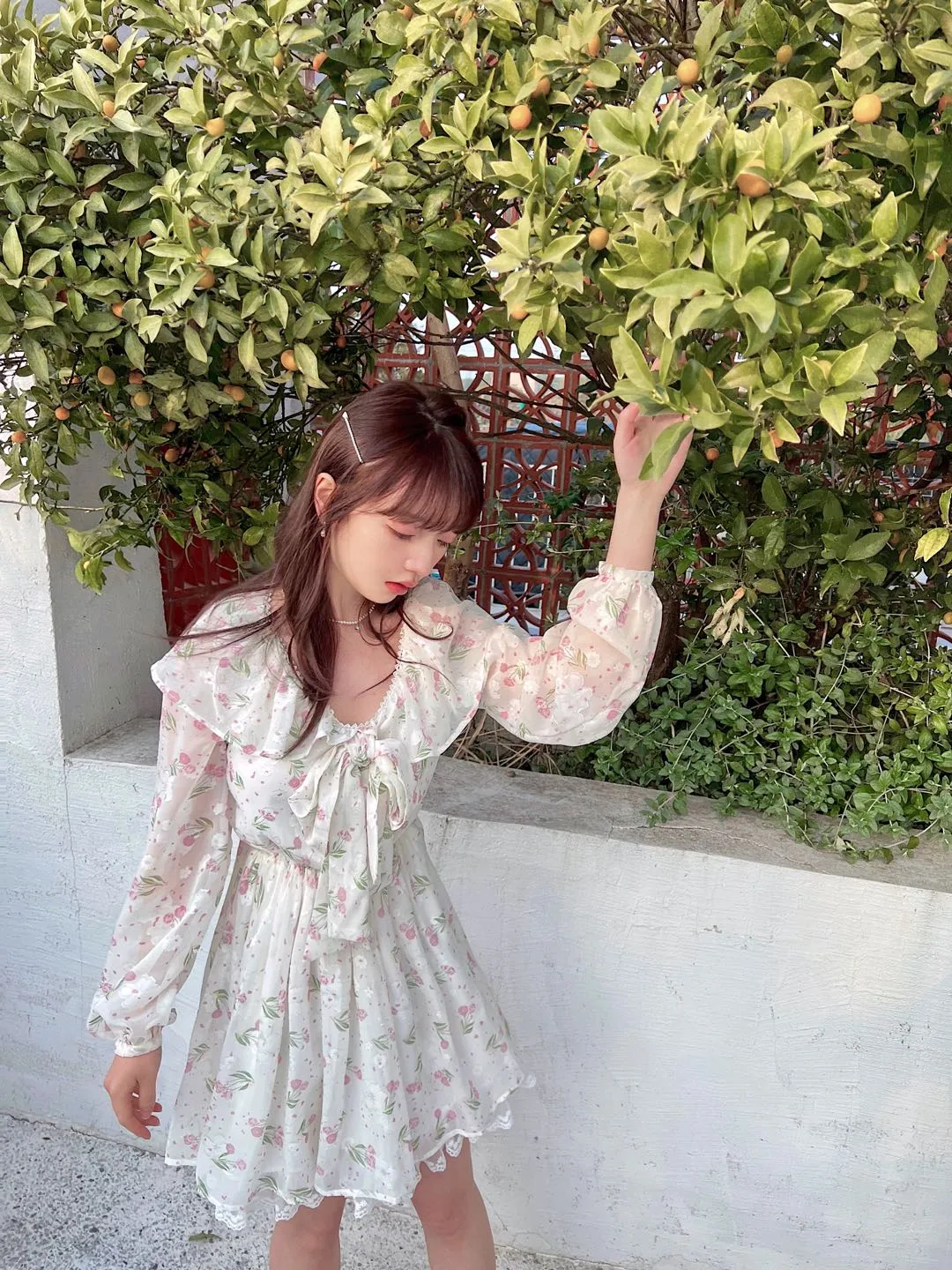 [Rose Candy] Cherry Blossom Floral Dress