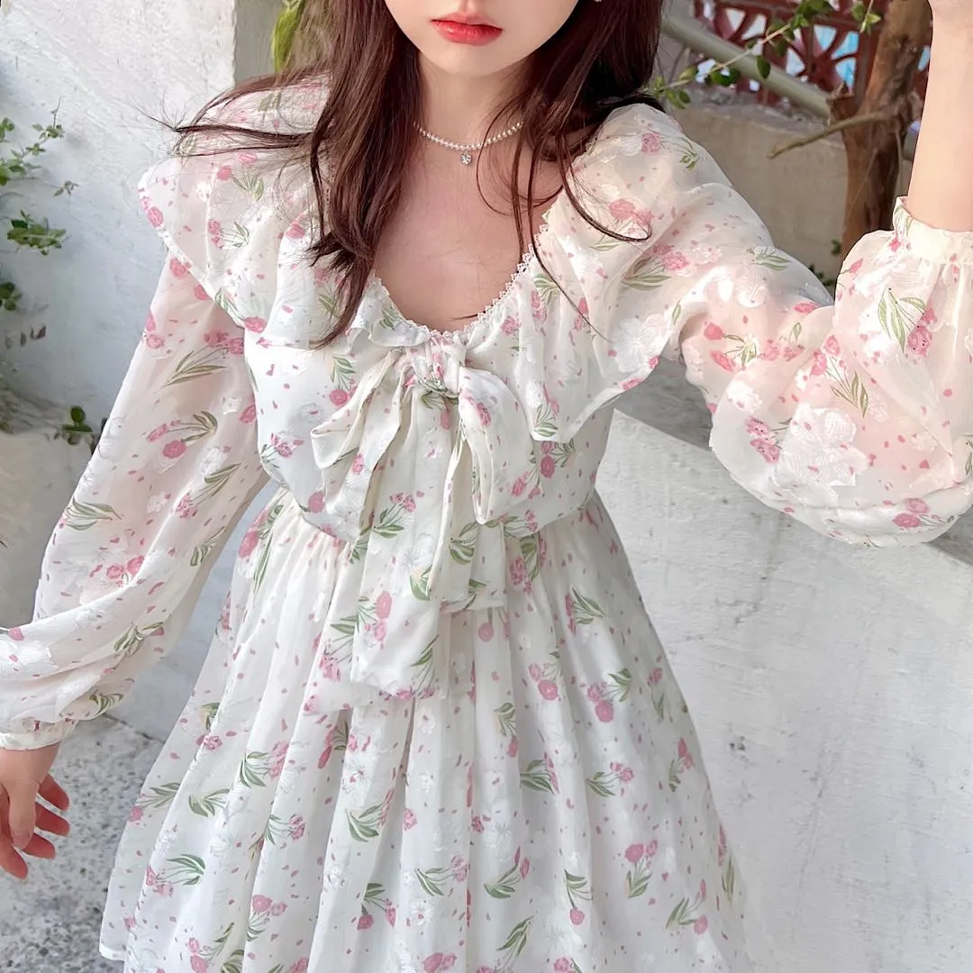 [Rose Candy] Cherry Blossom Floral Dress