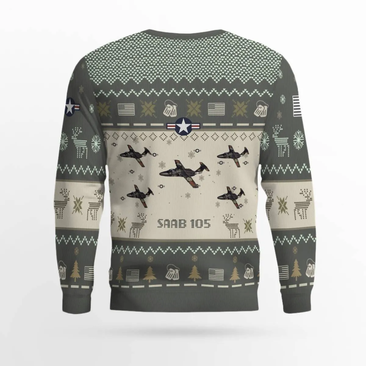 Saab 105_Aircraft Ugly Sweater, Ugly Sweater Christmas Shirt for Men Dad Veteran