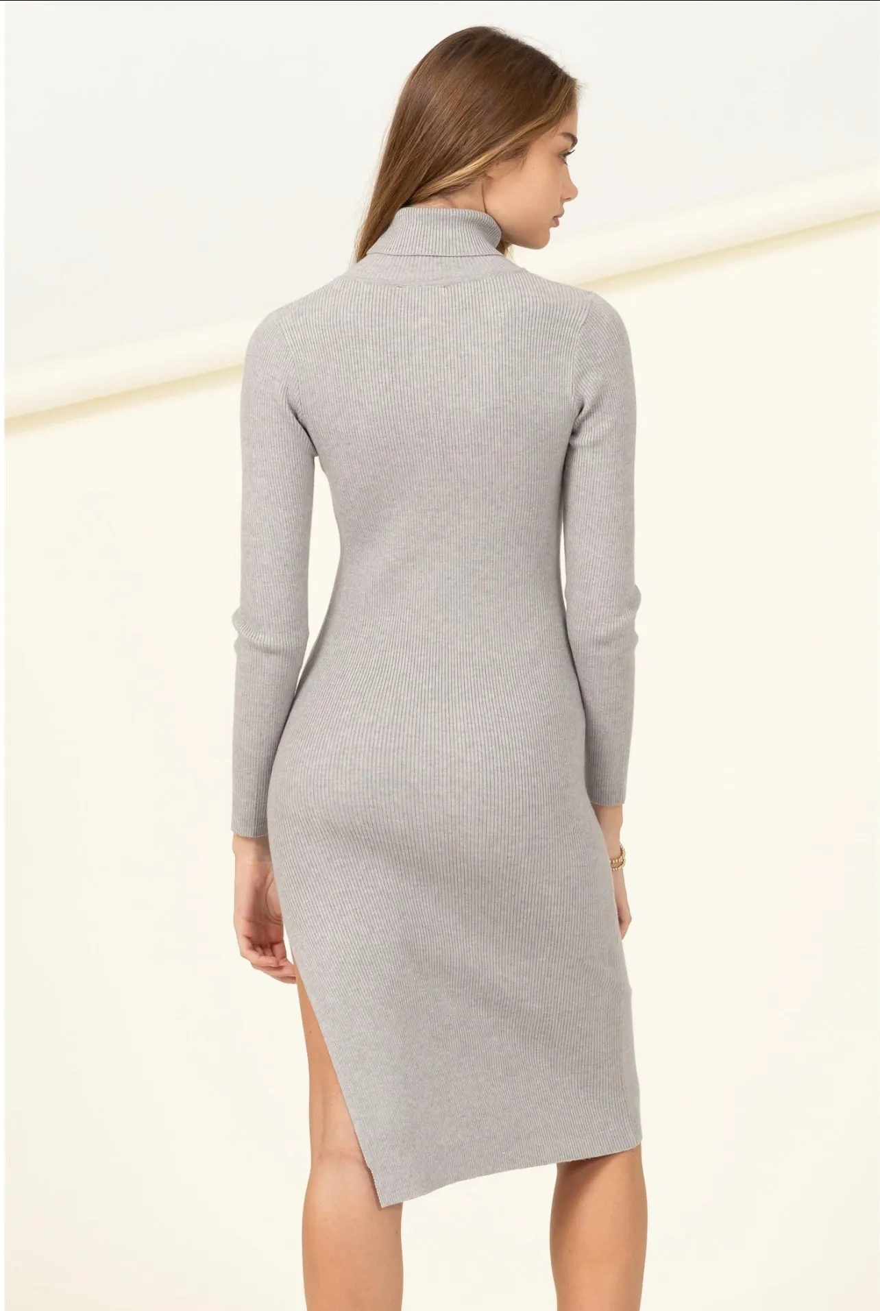 She Means Business Ribbed Sweater Dress