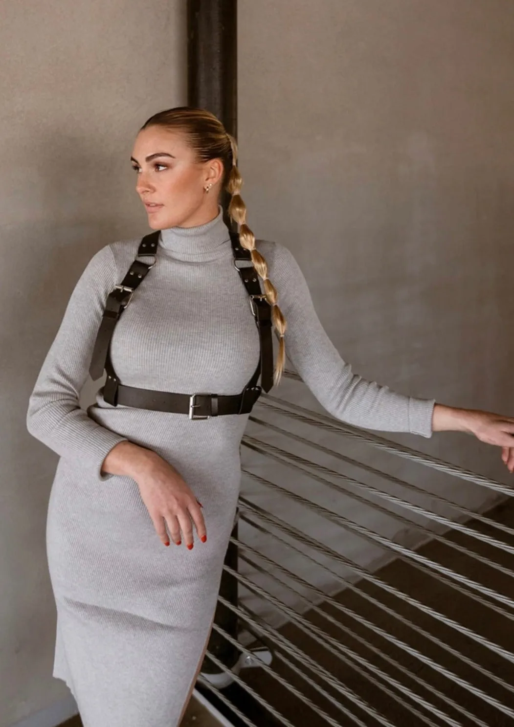 She Means Business Ribbed Sweater Dress