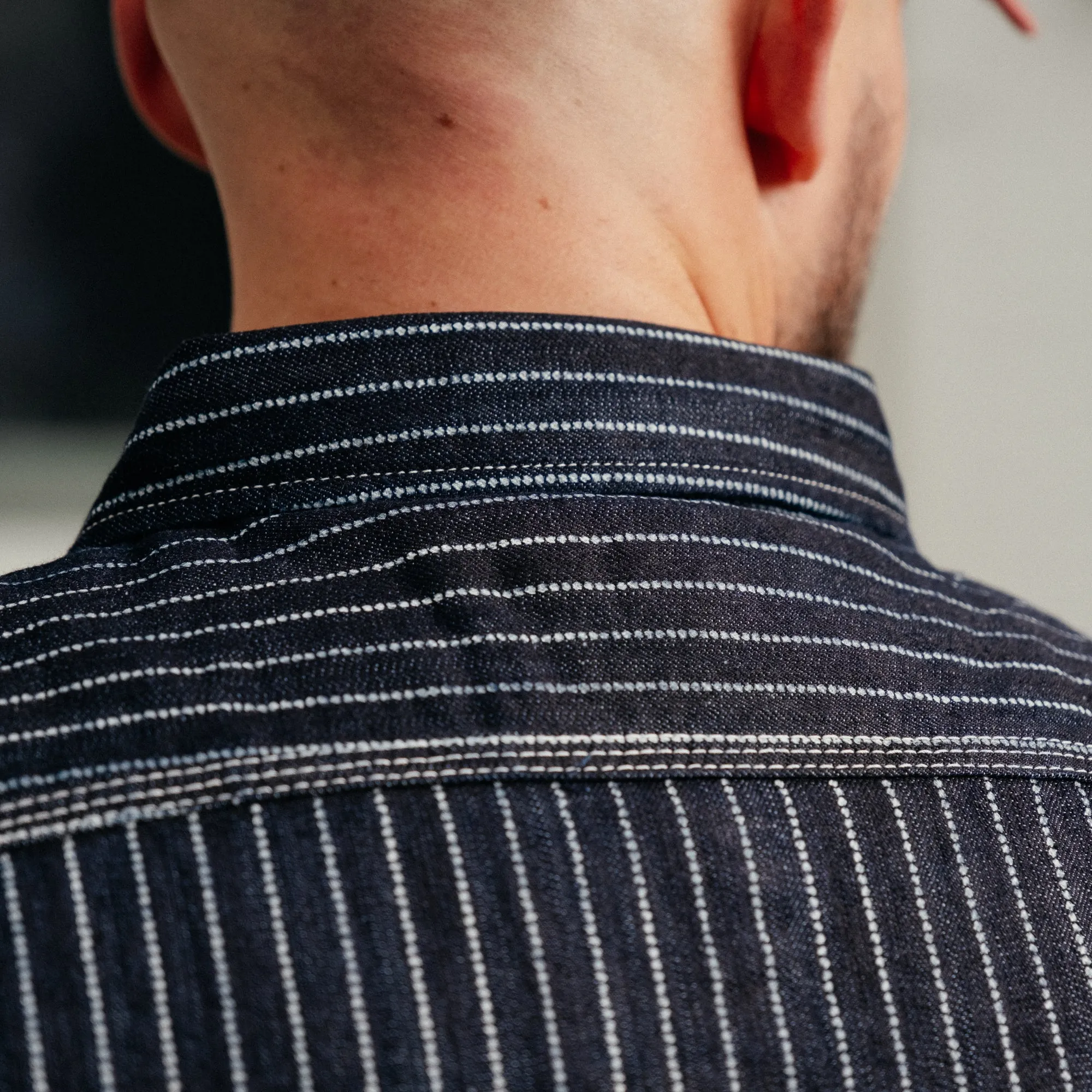 The Flat Head 10oz Wabash Work Shirt Blue