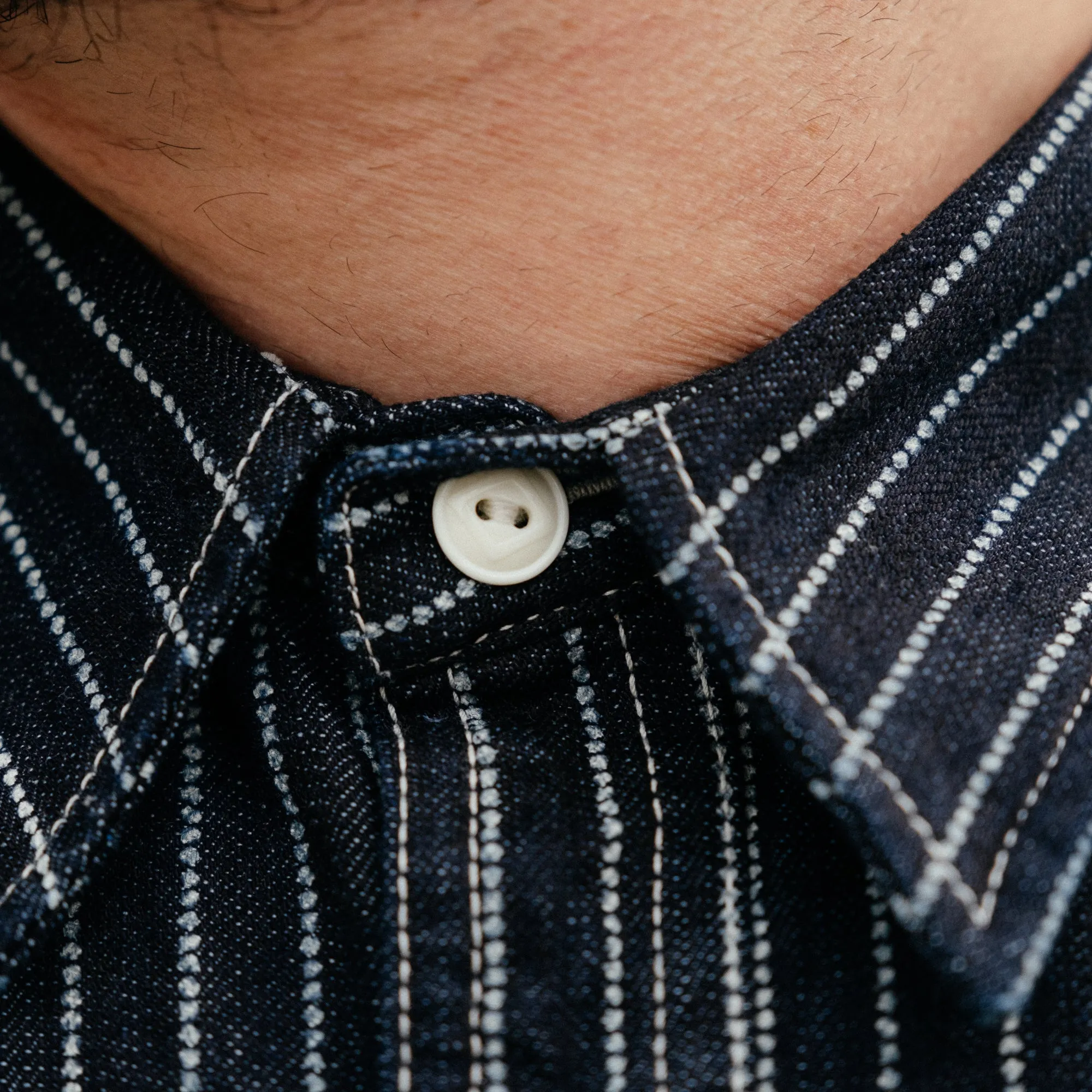 The Flat Head 10oz Wabash Work Shirt Blue