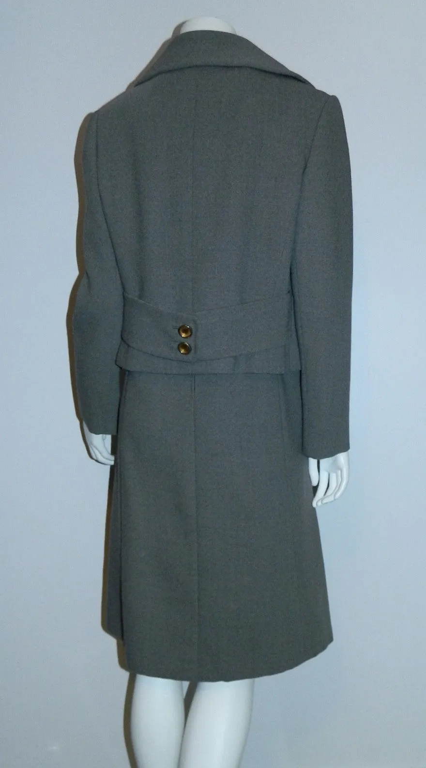 vintage 1960s ORIGINALA dress suit gray wool jumper / pea coat jacket S