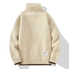 Winter Turtleneck Sweater Men's Loose Solid Color