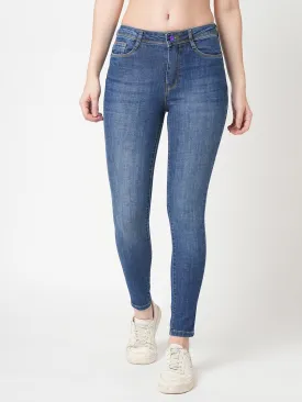 Women Blue High-Rise Skinny Jeans