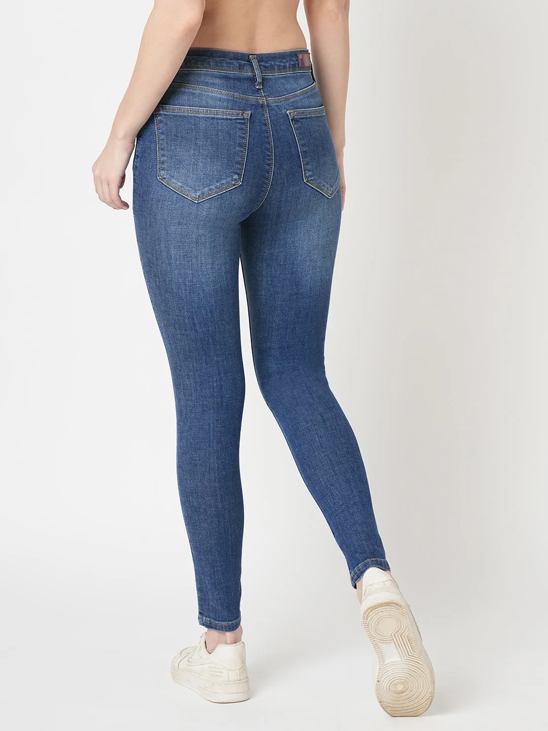 Women Blue High-Rise Skinny Jeans