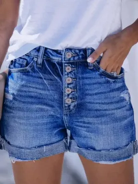 Women’s Stretch Ripped Denim Shorts