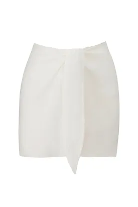 Wrap Mini Skirt Cover Up in Linen Cupro Blend