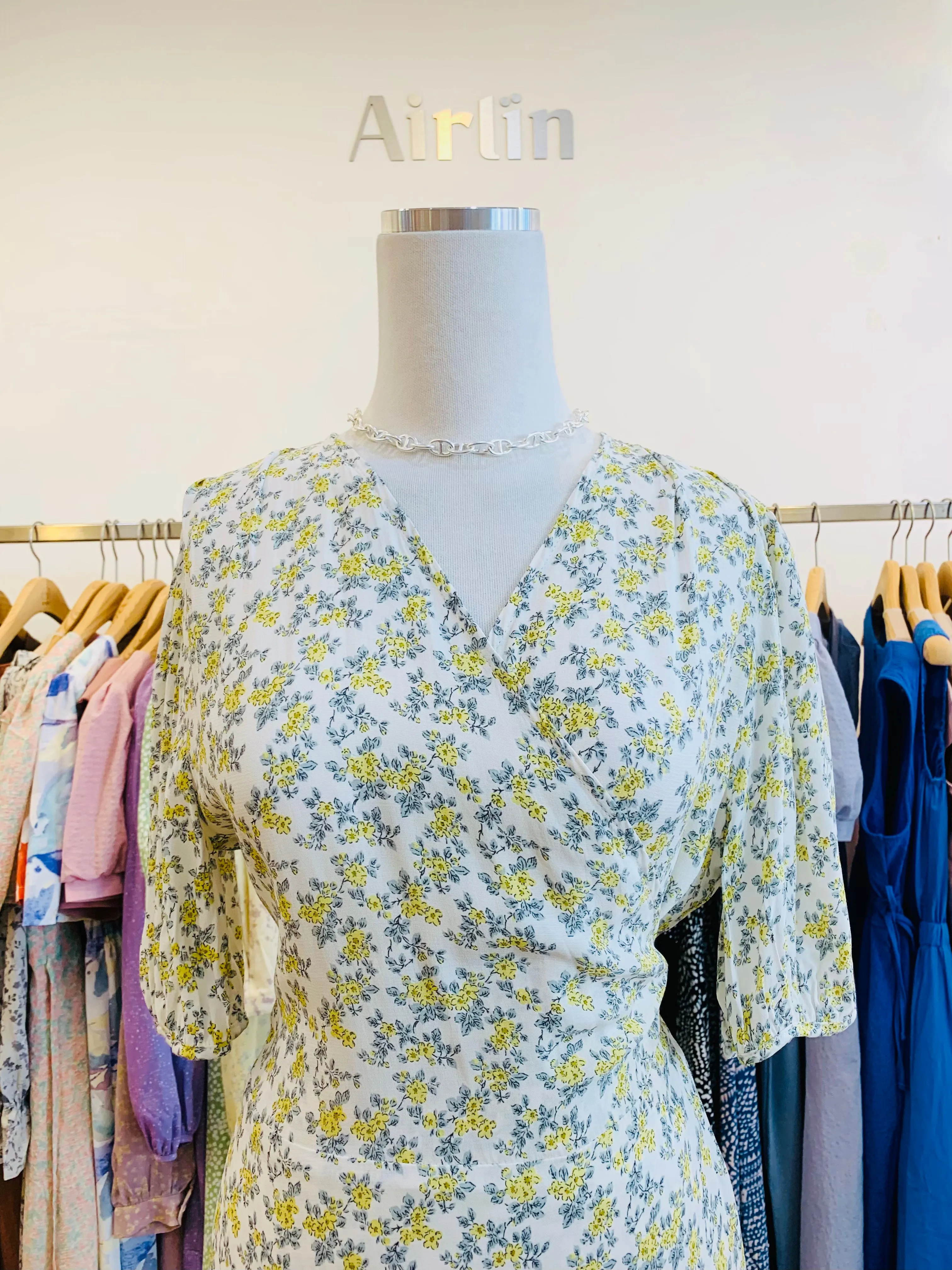 Yellow hue floral dress